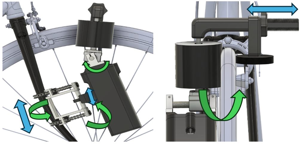 CAD diagram of the e-bike hub motor adjustment mechanism