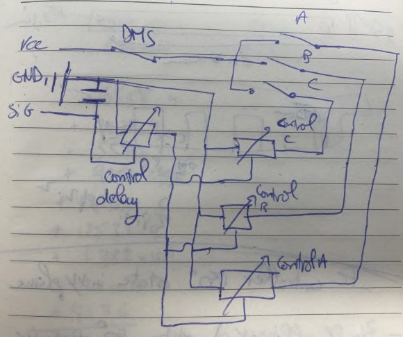 Hand-drawn schematic of the throttle control board