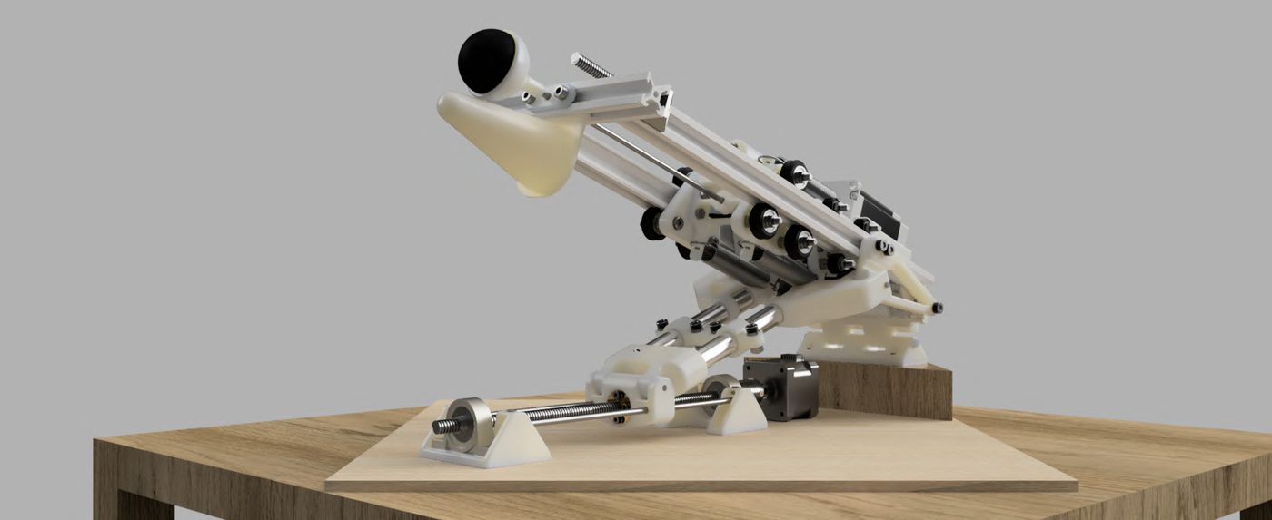Full line launcher assembly on a table